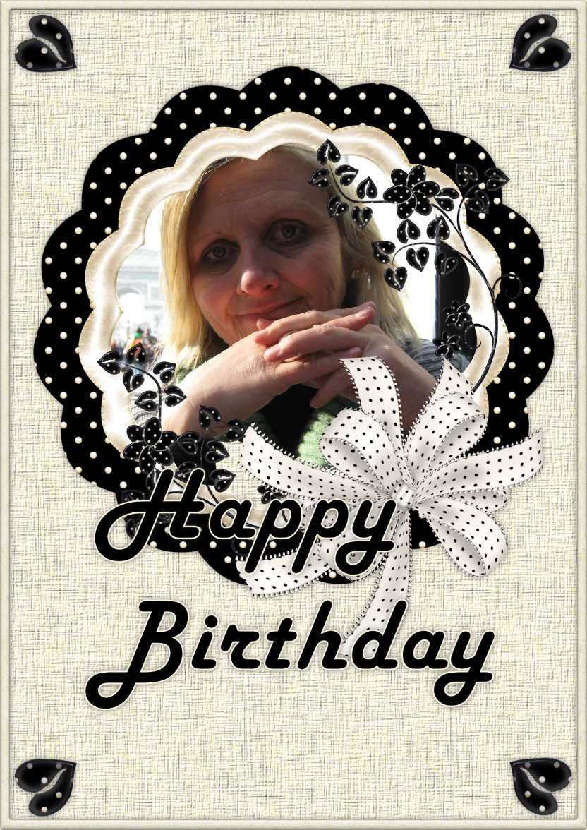 Creamy Black Birthday Dot's - card made with Crafty Bob's Card Creator