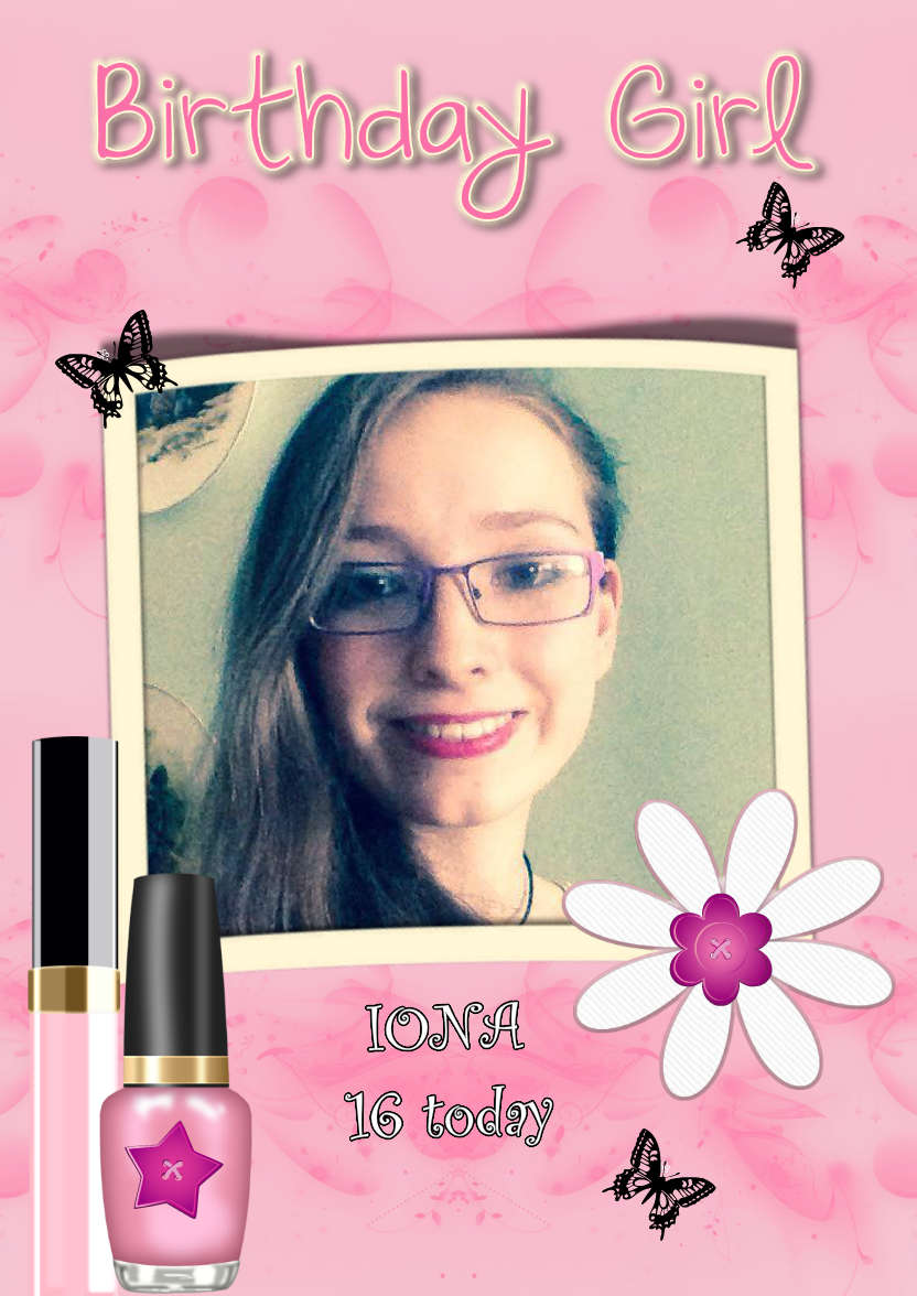 Birthday Girly Girl - card made with Crafty Bob's Card Creator