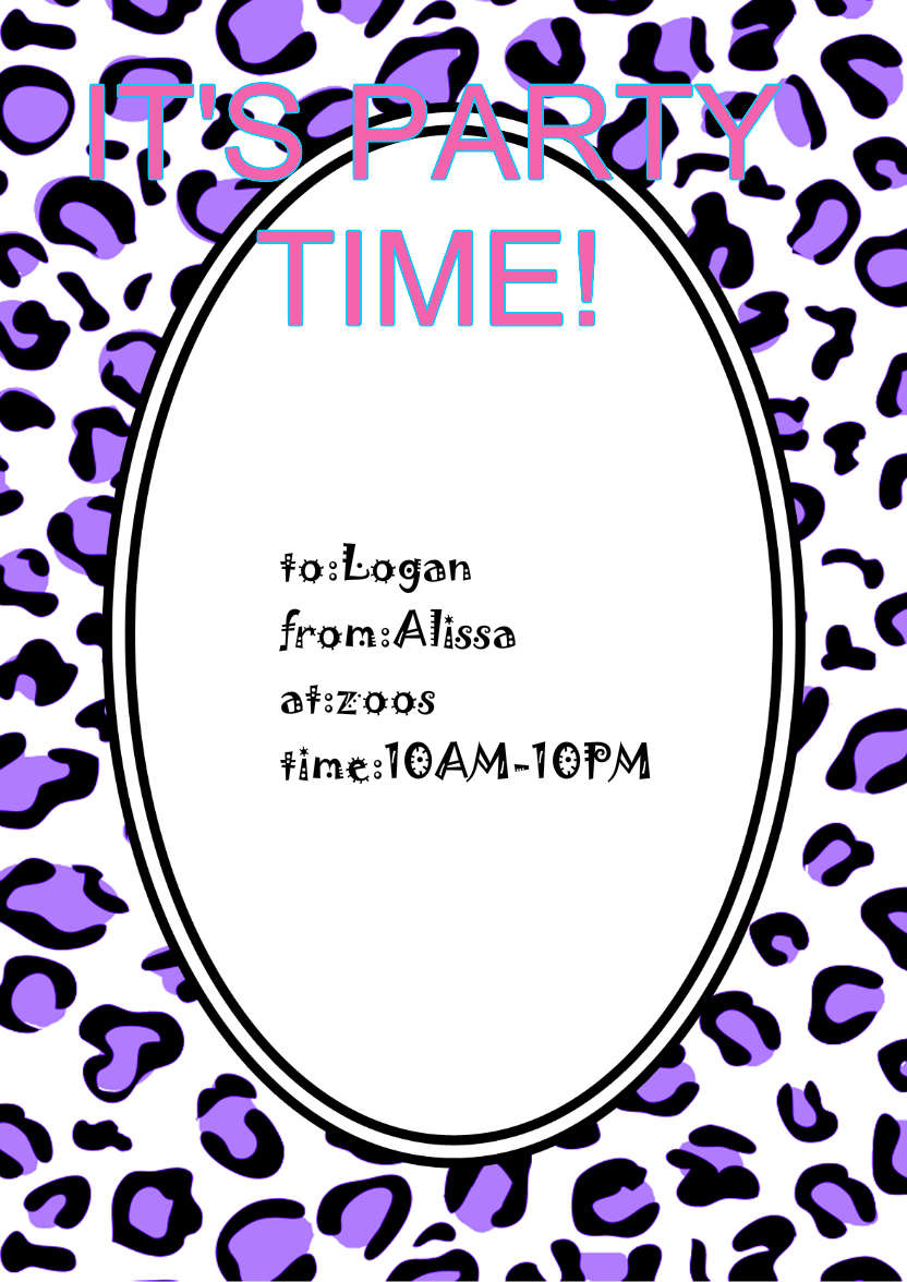 Party Animal Invitation - card made with Crafty Bob's Card Creator