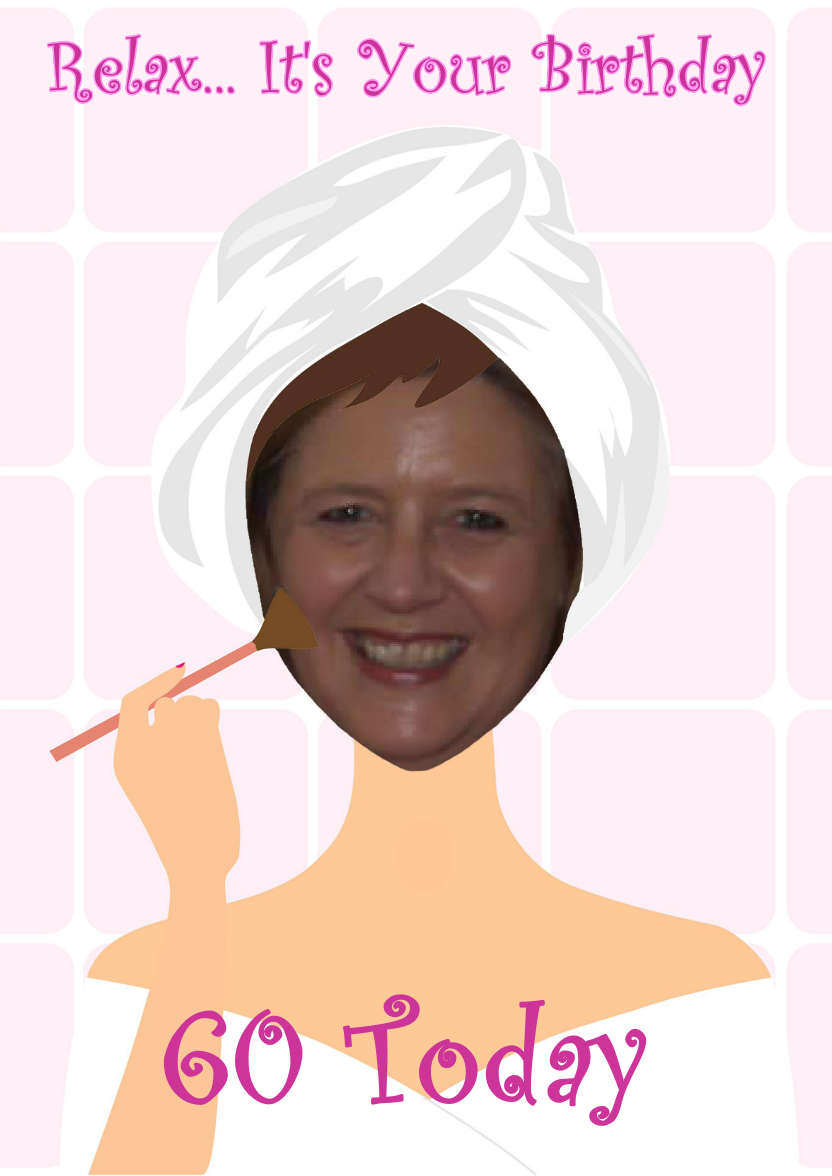 Time to Pamper Photo Card - card made with Crafty Bob's Card Creator