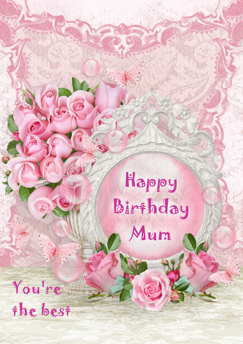 Lace and Roses Card Front - card made with Crafty Bob's Card Creator