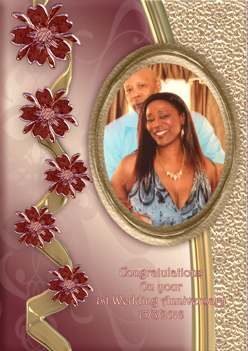 Glass Flowers Anniversary Card - card made with Crafty Bob's Card Creator