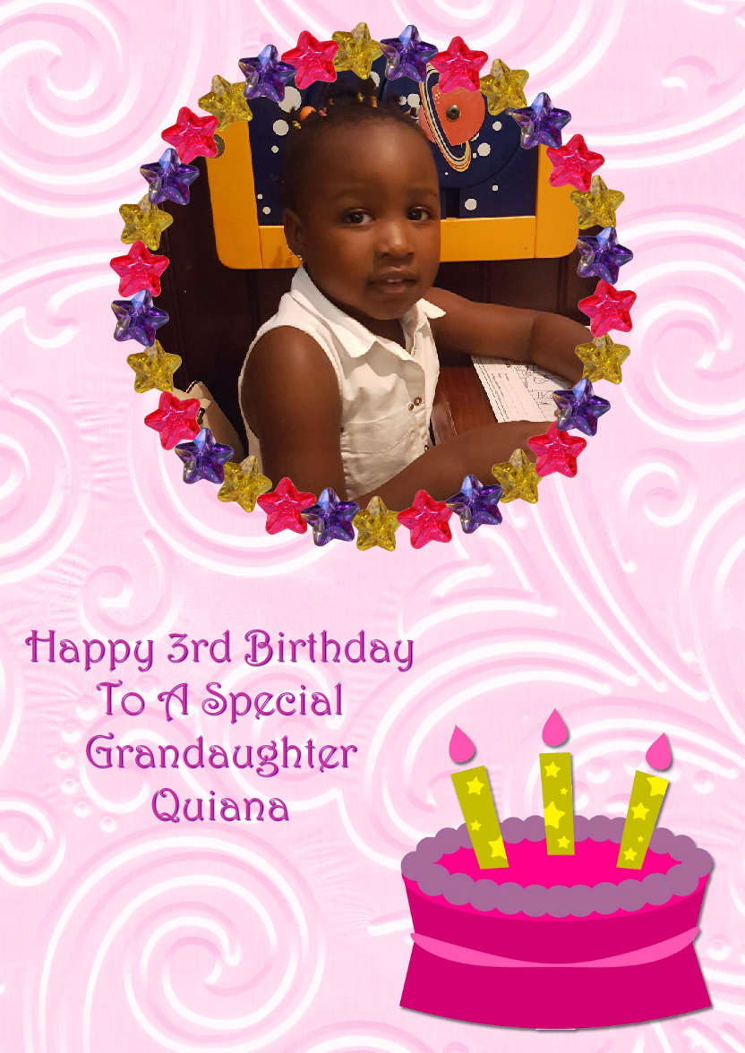 Star Frame Birthday Girl - card made with Crafty Bob's Card Creator