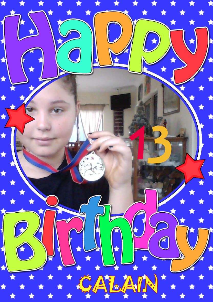 Birthday Stars Photo Upload Card - card made with Crafty Bob's Card Creator