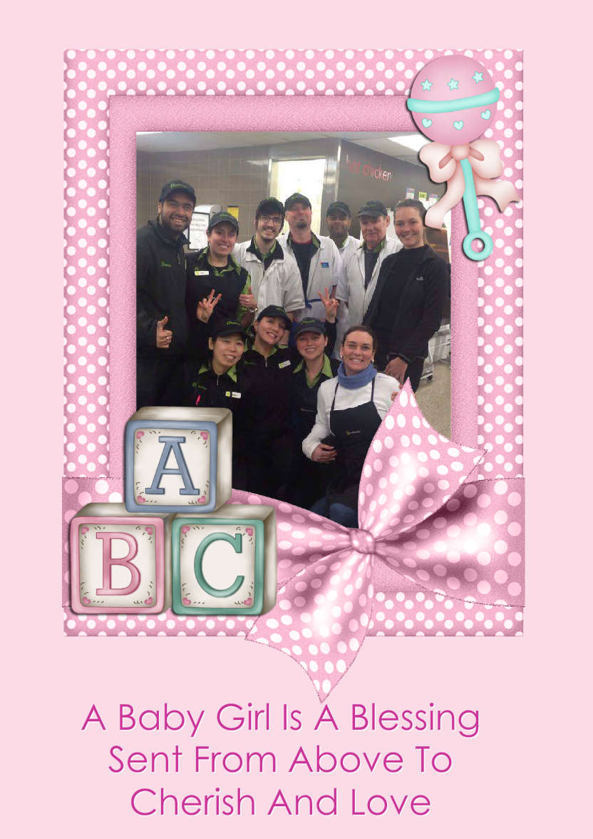 New Baby Girl Aperture Frame Card Front - card made with Crafty Bob's Card Creator