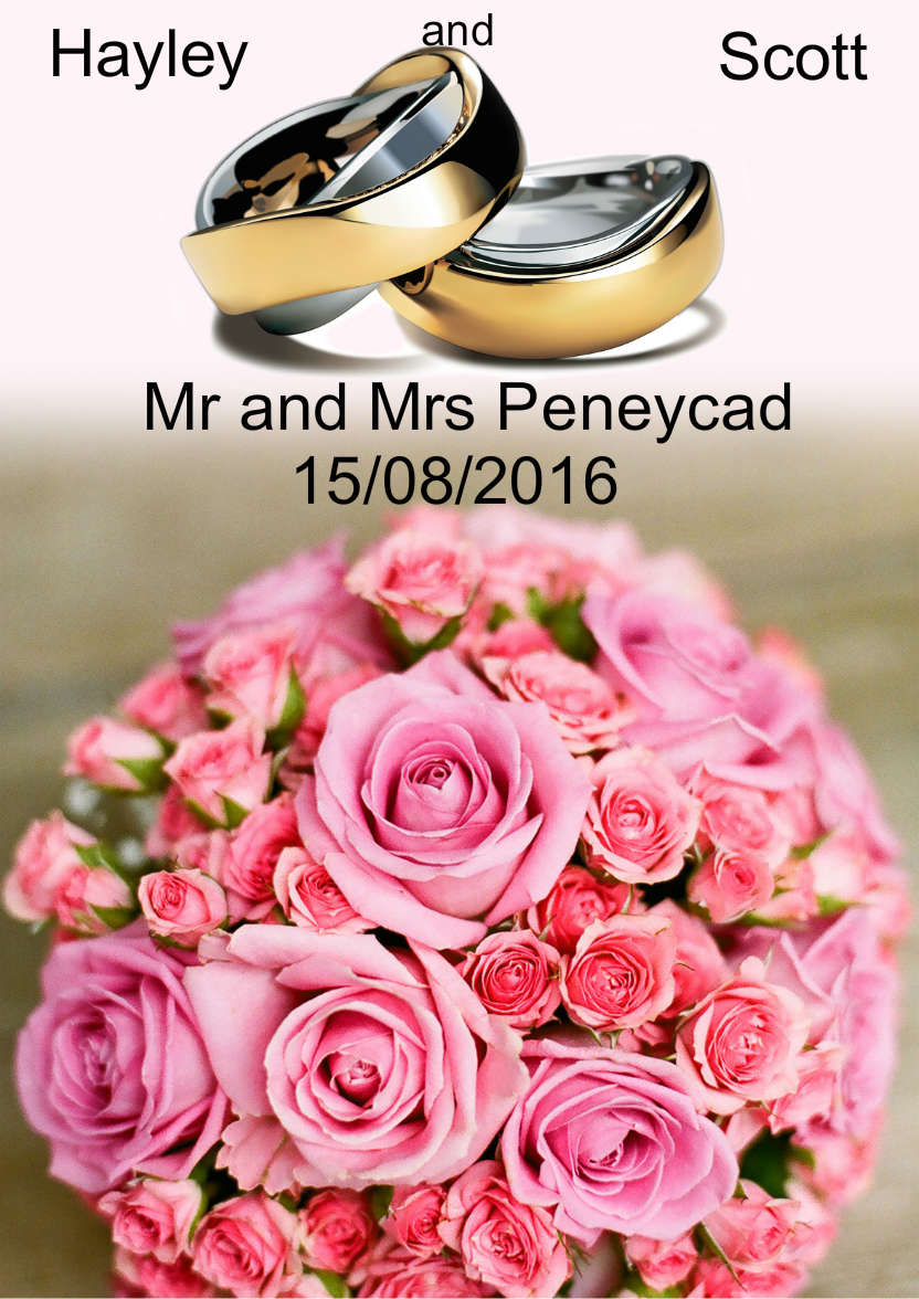 Wedding Rings and Bouquet - card made with Crafty Bob's Card Creator