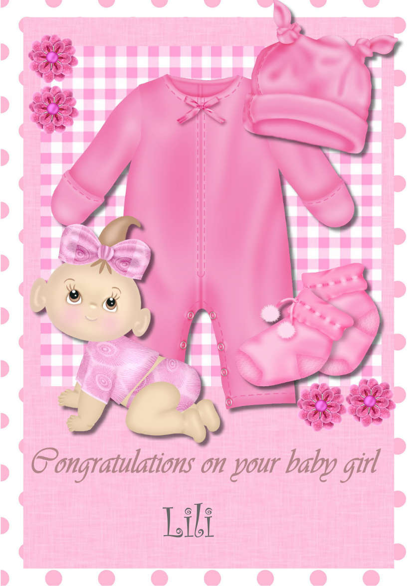 New Baby Girl - card made with Crafty Bob's Card Creator