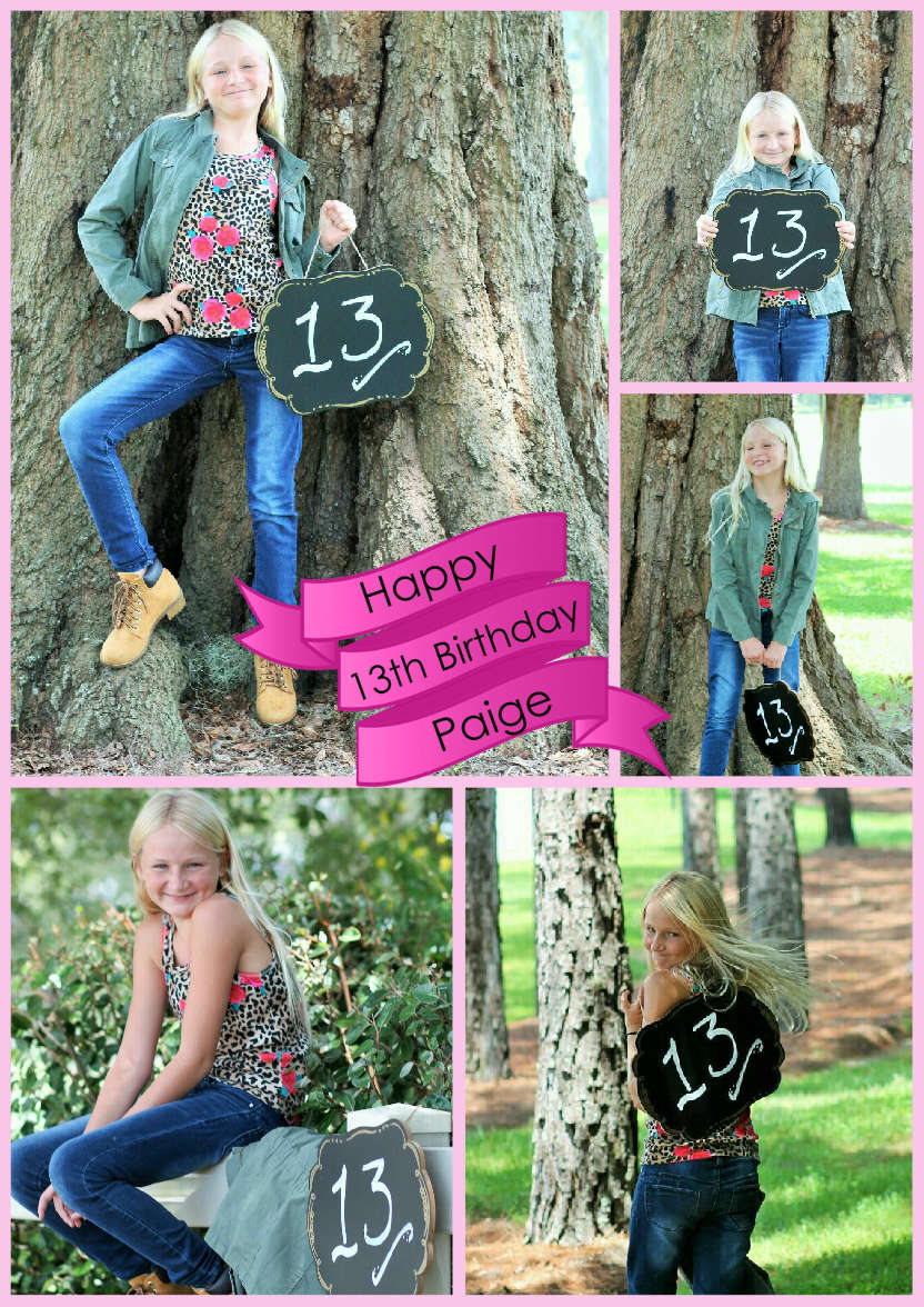 Multi-photo Card with Banner Pink - card made with Crafty Bob's Card Creator