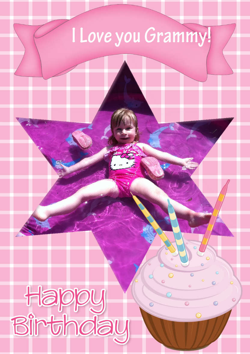 Pretty Pink Cupcake - card made with Crafty Bob's Card Creator