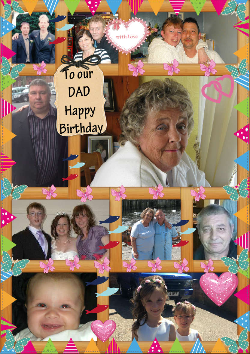 Wooden Collage Frame Card - card made with Crafty Bob's Card Creator
