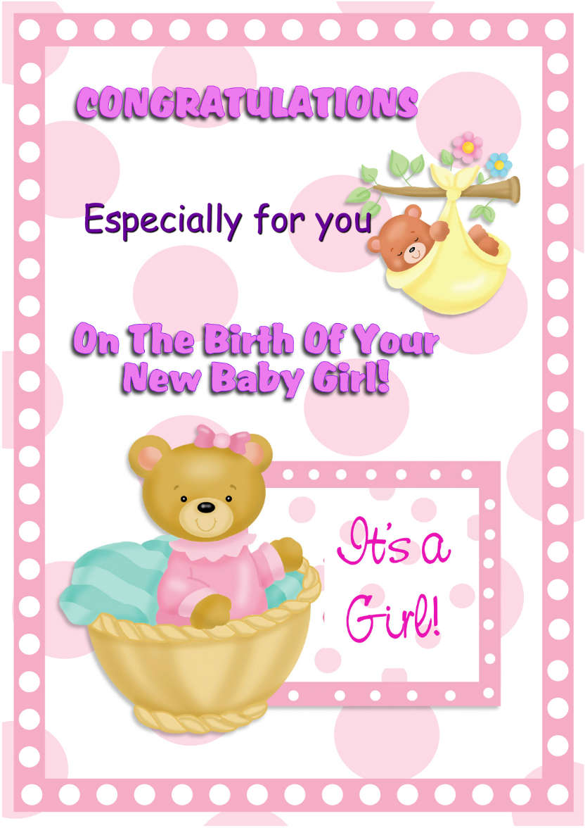 Baby Girl - card made with Crafty Bob's Card Creator