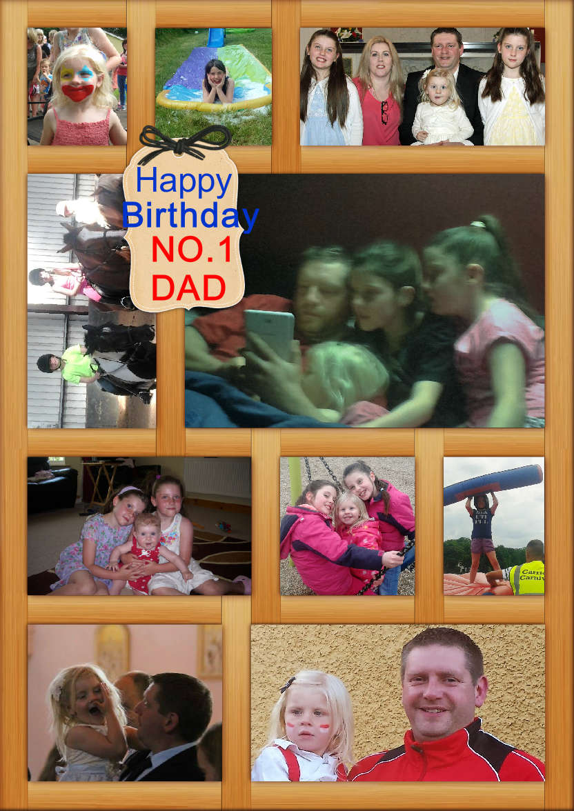 Wooden Collage Frame Card - card made with Crafty Bob's Card Creator