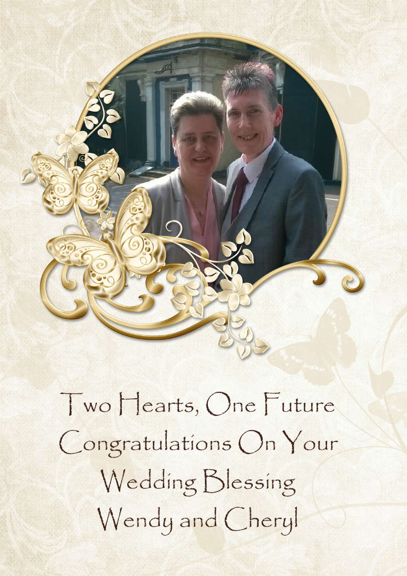 Gold Butterfly Aperture Photo Card - card made with Crafty Bob's Card Creator