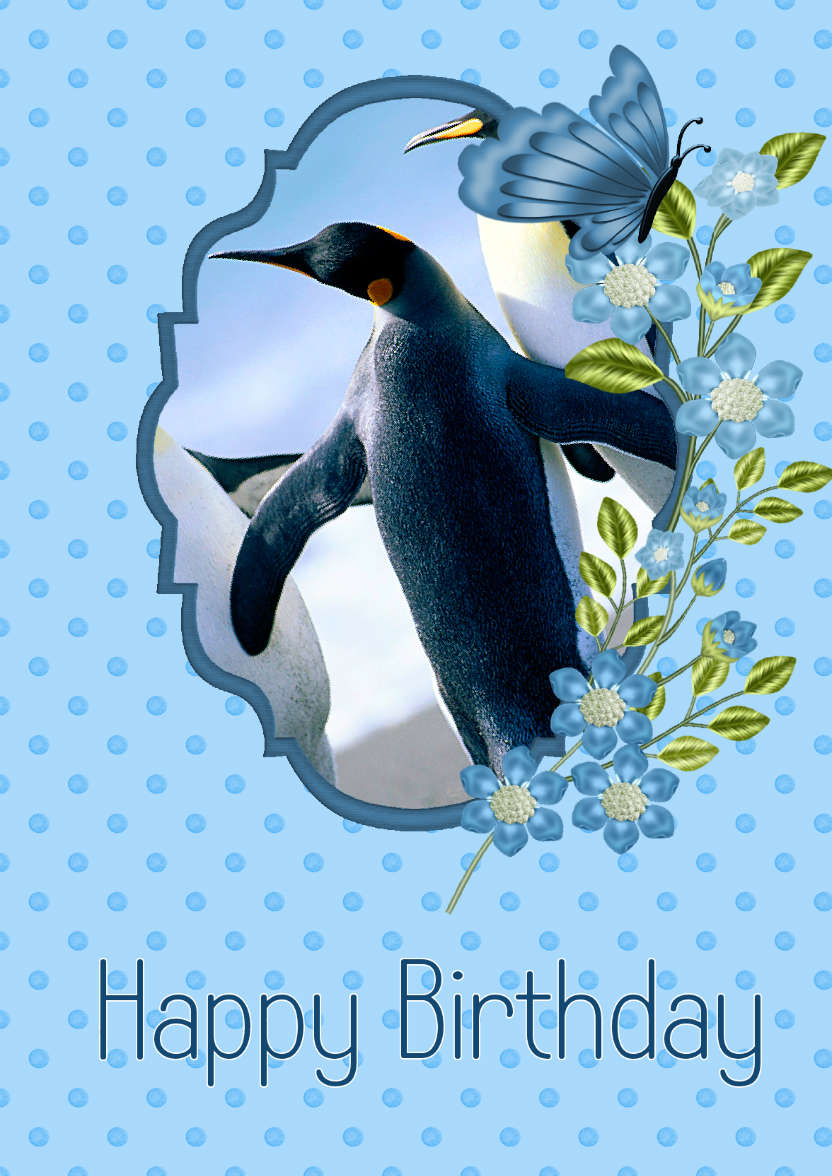 Birthday Blues - card made with Crafty Bob's Card Creator