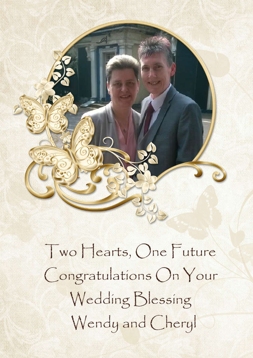 Gold Butterfly Aperture Photo Card - card made with Crafty Bob's Card Creator