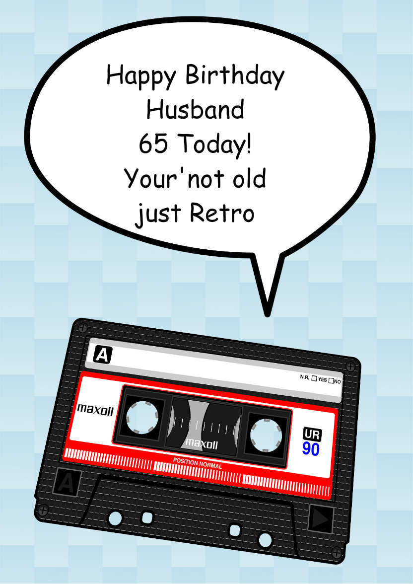 Retro Cassette Tape Card - card made with Crafty Bob's Card Creator