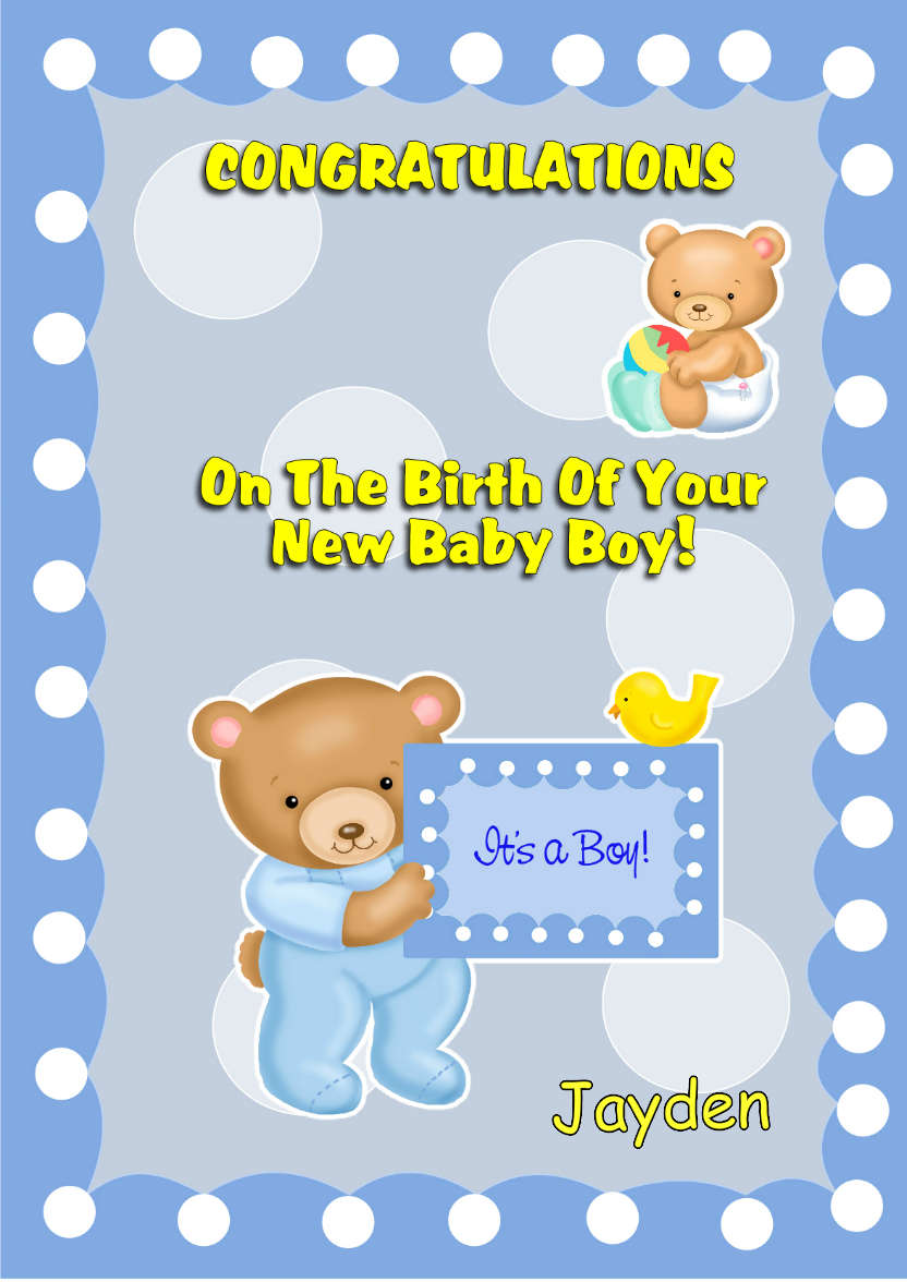 Baby Boy - card made with Crafty Bob's Card Creator