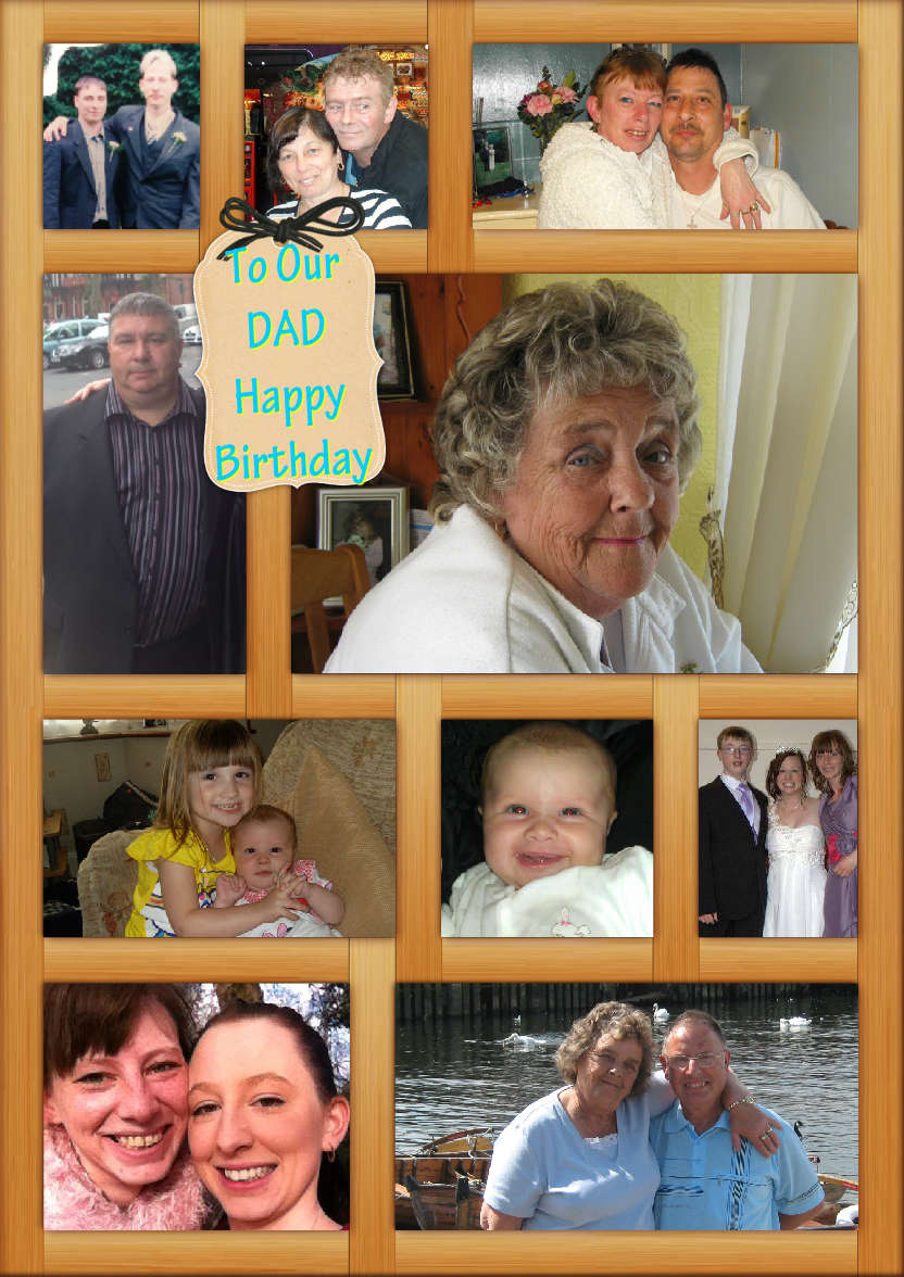 Wooden Collage Frame Card - card made with Crafty Bob's Card Creator