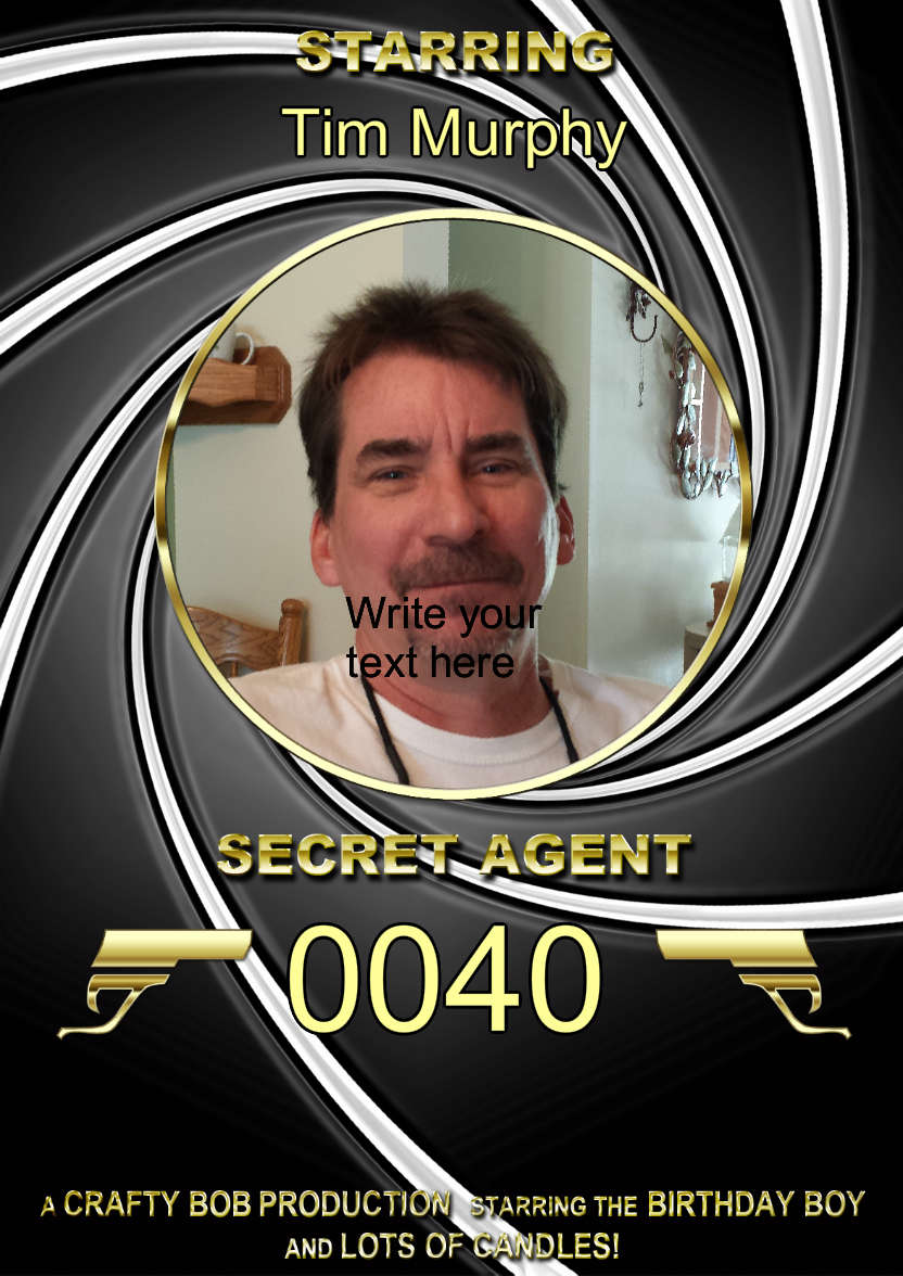 Spoof Secret Agent Photo Card - card made with Crafty Bob's Card Creator
