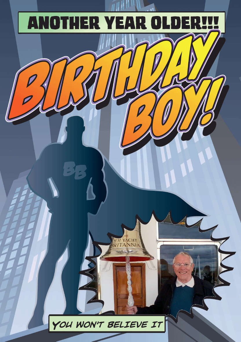 Birthday Boy - card made with Crafty Bob's Card Creator