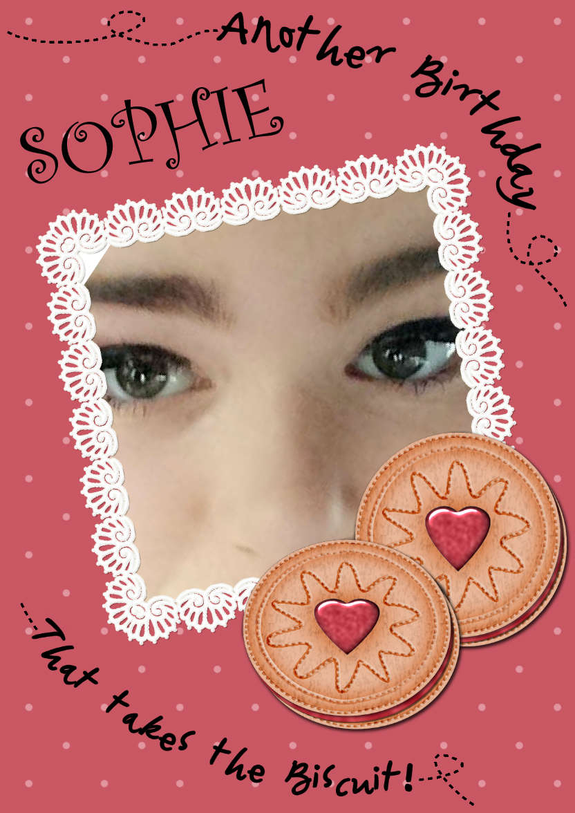 Birthday Jammy Dodgers Biscuits Photo Upload Card - card made with Crafty Bob's Card Creator