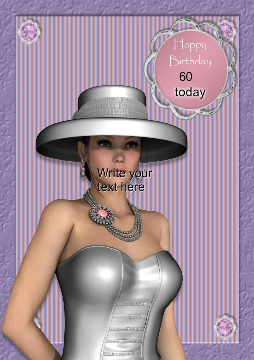 Elegant Lady Card - card made with Crafty Bob's Card Creator