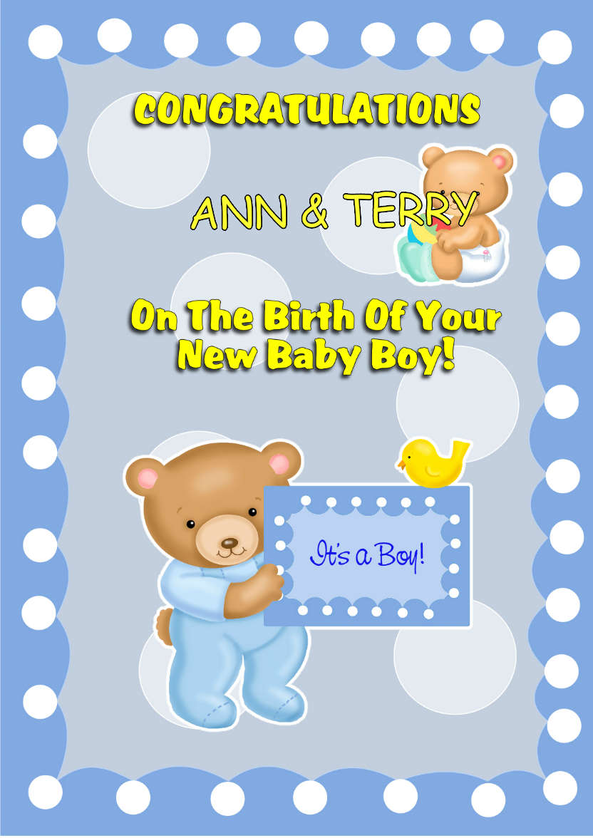 Baby Boy - card made with Crafty Bob's Card Creator