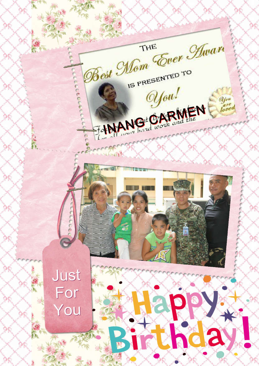 Stamp Style Frames Photo Card - card made with Crafty Bob's Card Creator