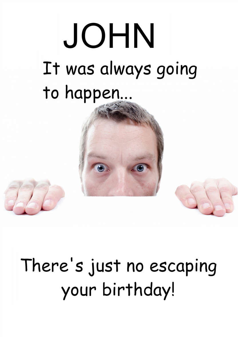 Frightened Man Humorous Card Front - card made with Crafty Bob's Card Creator