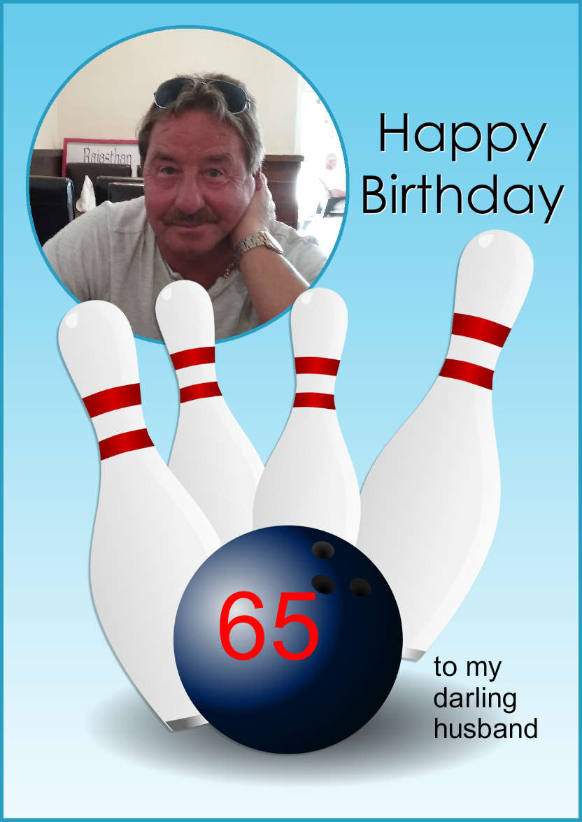 Ten Pin Bowling Aperture Card - card made with Crafty Bob's Card Creator