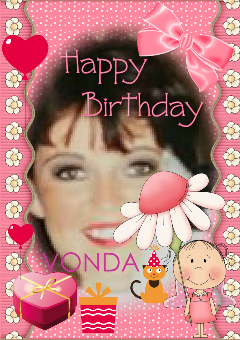 Cute Birthday Girl - card made with Crafty Bob's Card Creator