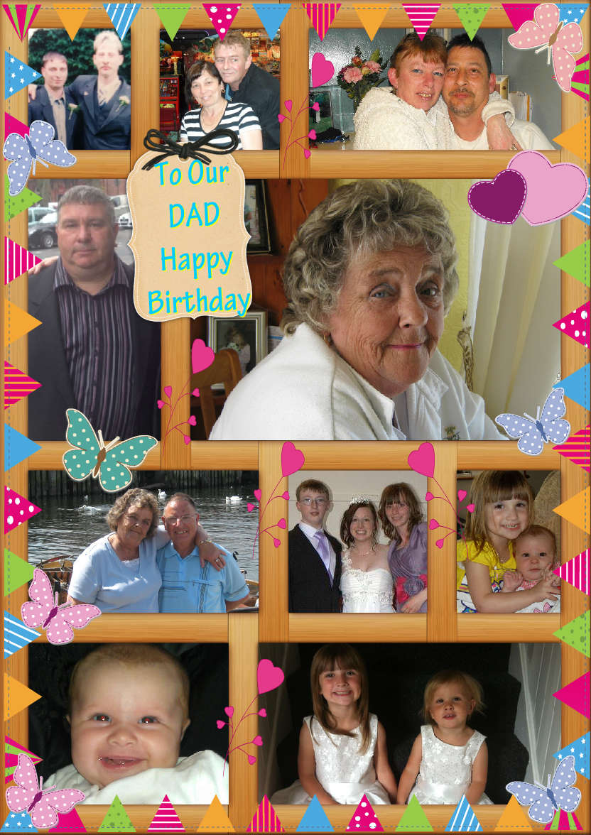 Wooden Collage Frame Card - card made with Crafty Bob's Card Creator