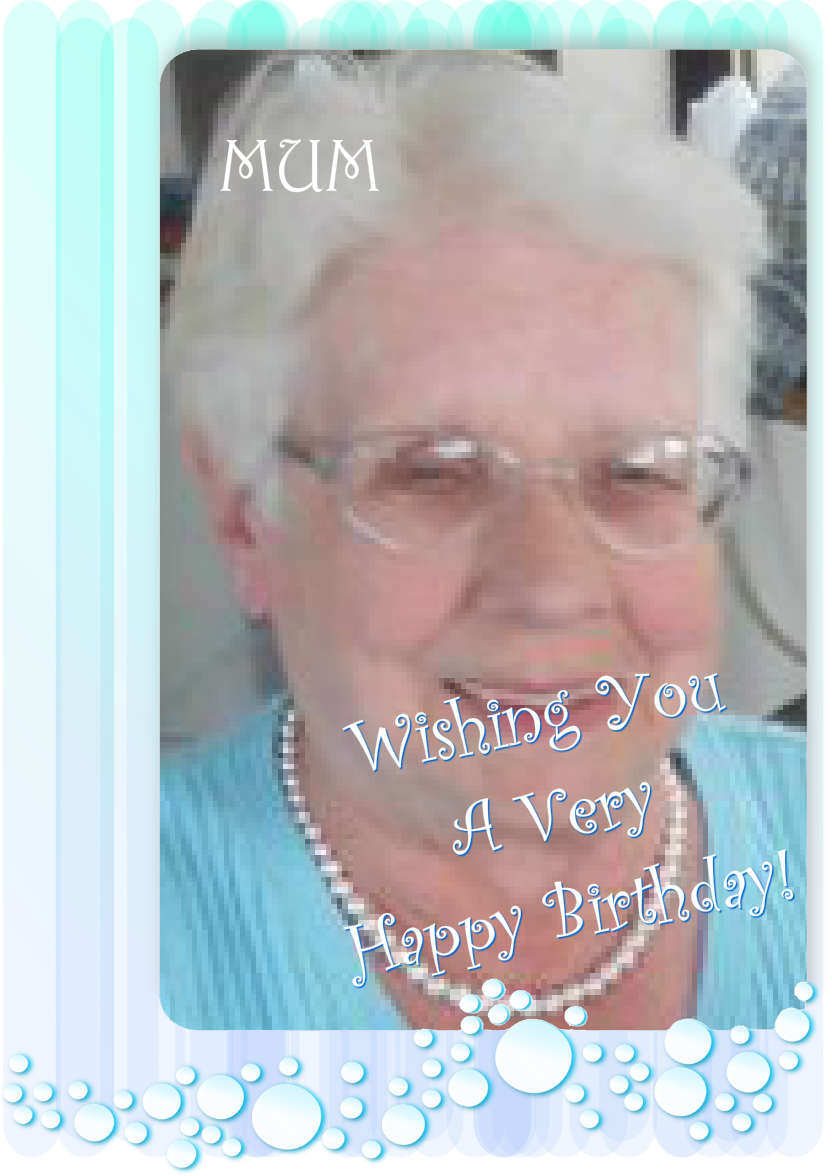 Blue Bubble Large Photo Aperture Card - card made with Crafty Bob's Card Creator