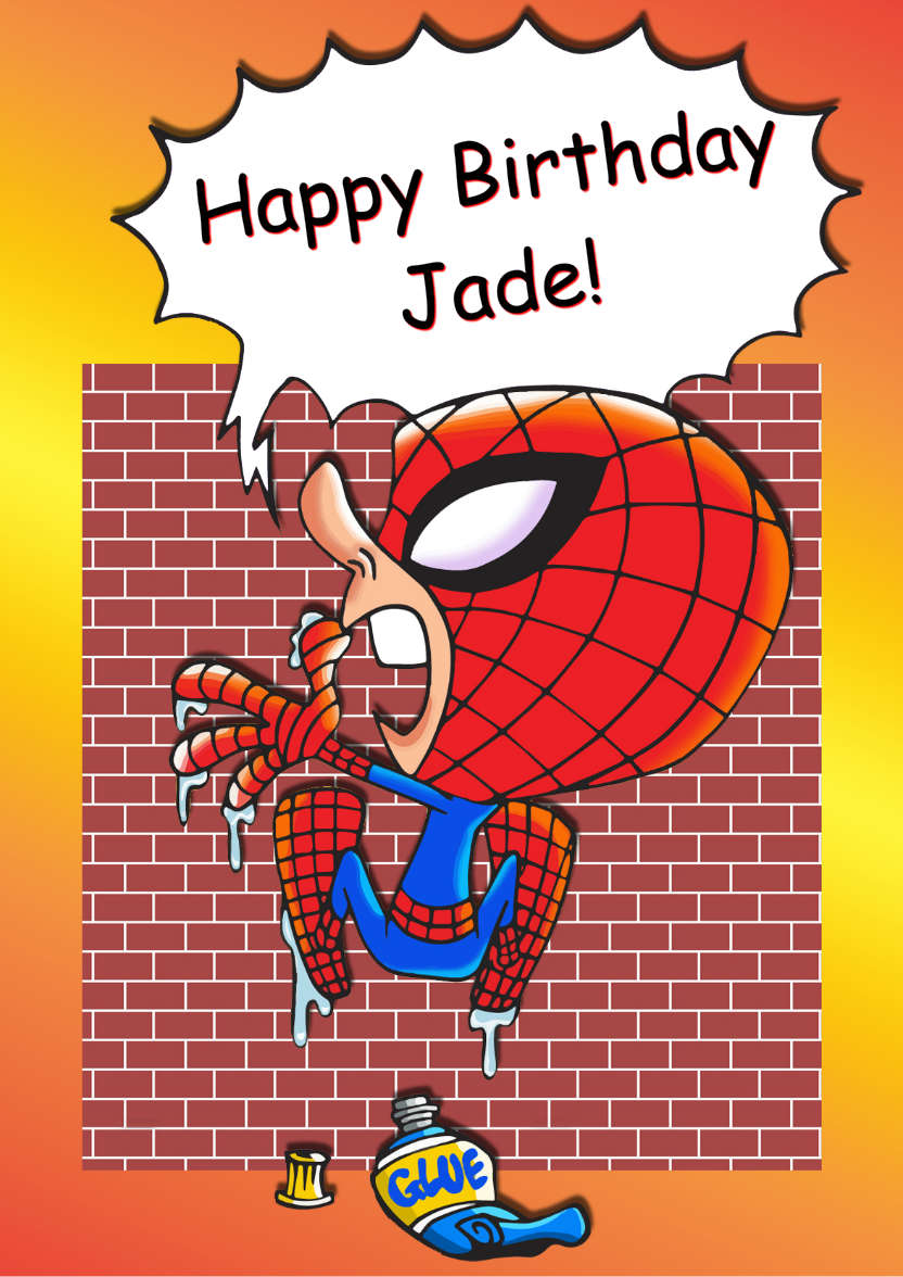 Spoof Spiderman Humorous Card - card made with Crafty Bob's Card Creator