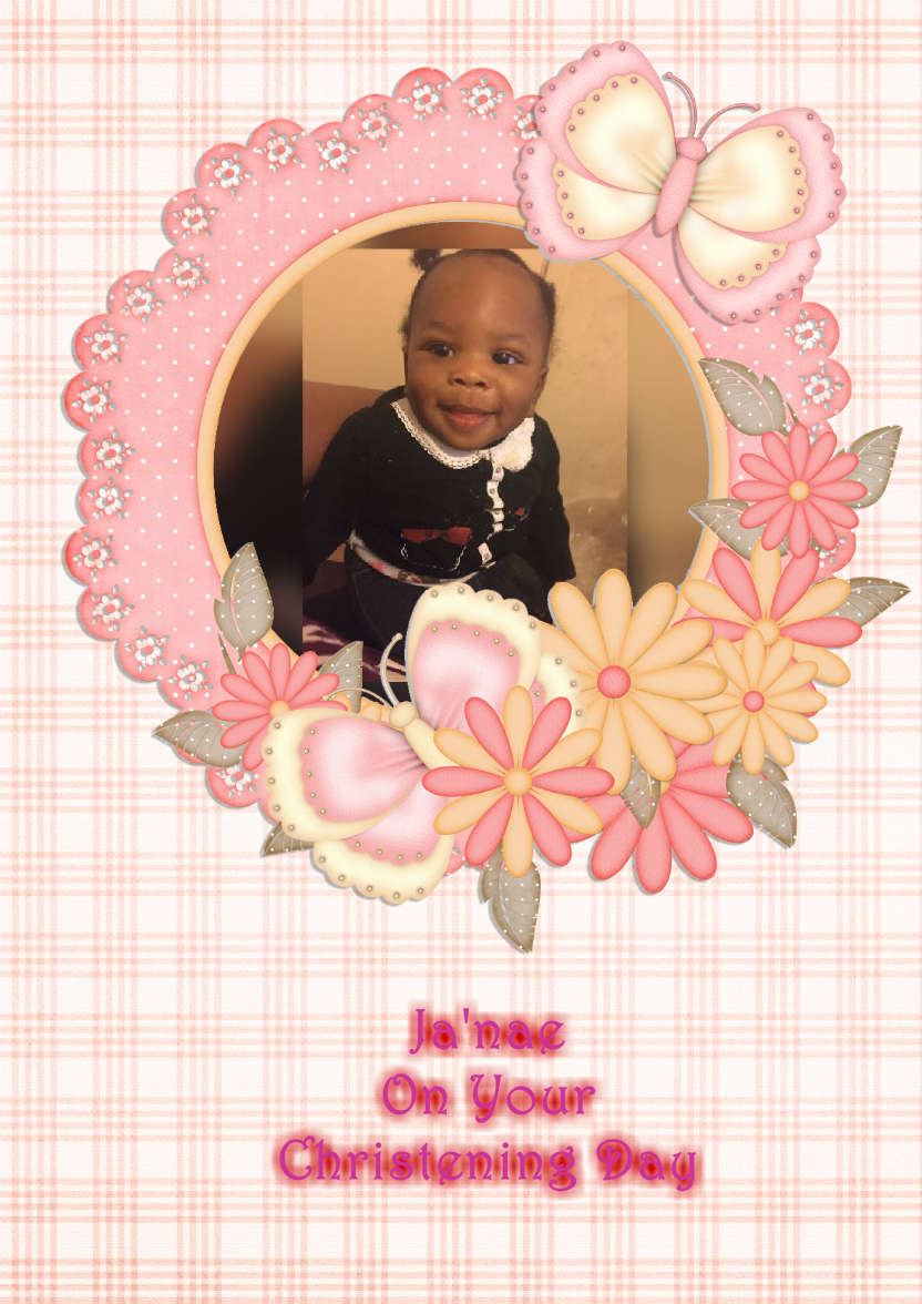 Pretty Pink Butterfly Frame Photo Card - card made with Crafty Bob's Card Creator