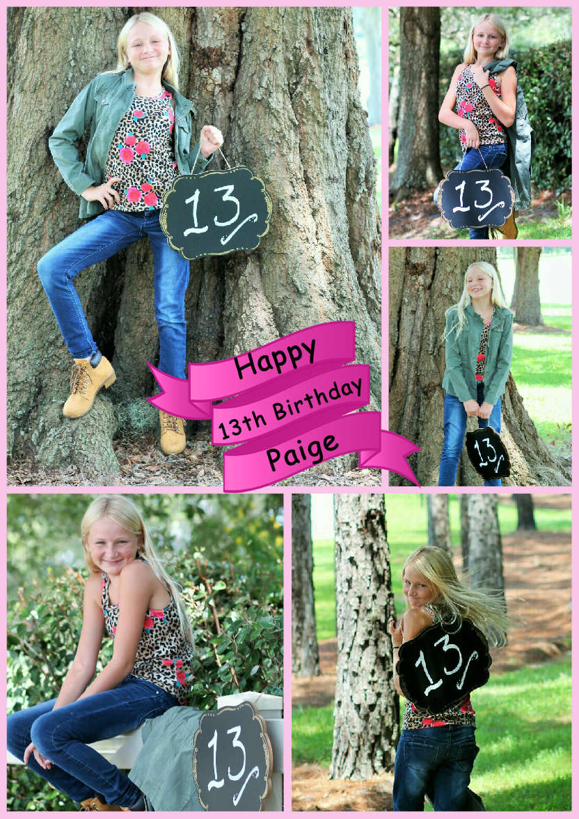 Multi-photo Card with Banner Pink - card made with Crafty Bob's Card Creator