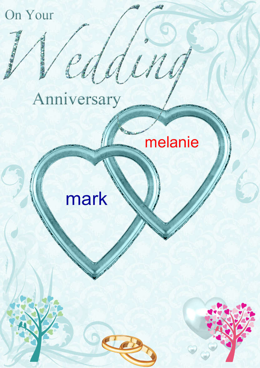 Wedding Anniversary Hearts Entwined Card - card made with Crafty Bob's Card Creator