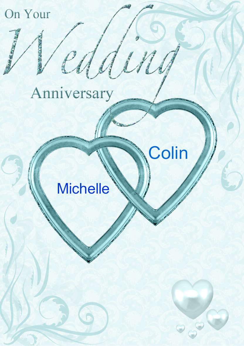 Wedding Anniversary Hearts Entwined Card - card made with Crafty Bob's Card Creator