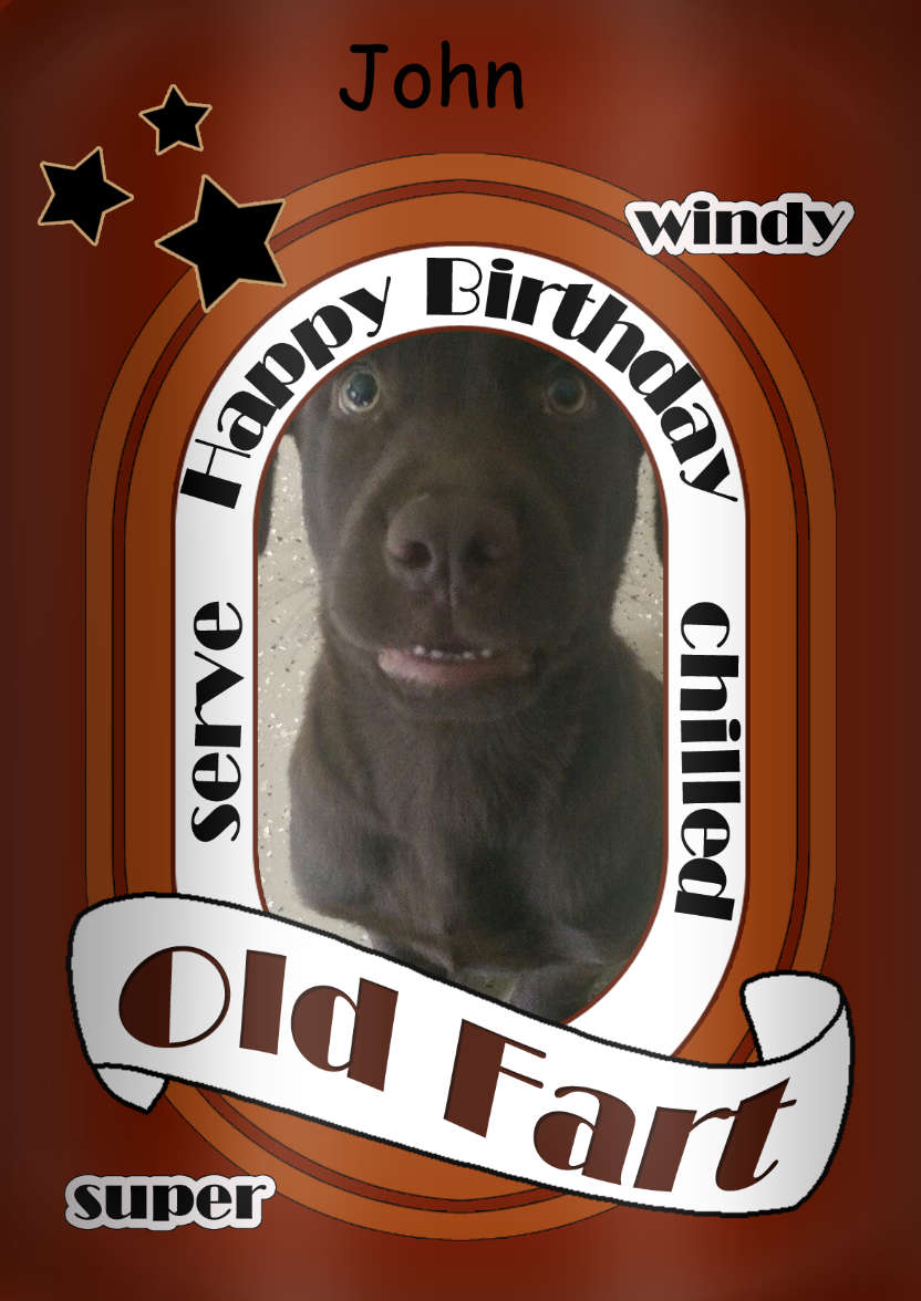 Old Fart Beer Can Birthday Photo Upload Card - card made with Crafty Bob's Card Creator