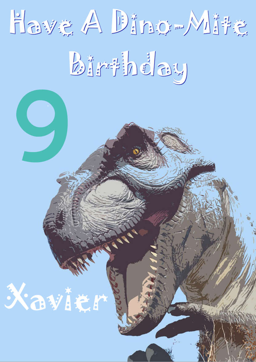 Dino-mite Birthday Dinosaur Card - card made with Crafty Bob's Card Creator