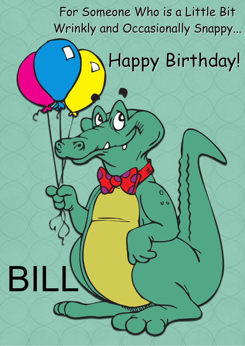Crocodile Birthday - card made with Crafty Bob's Card Creator