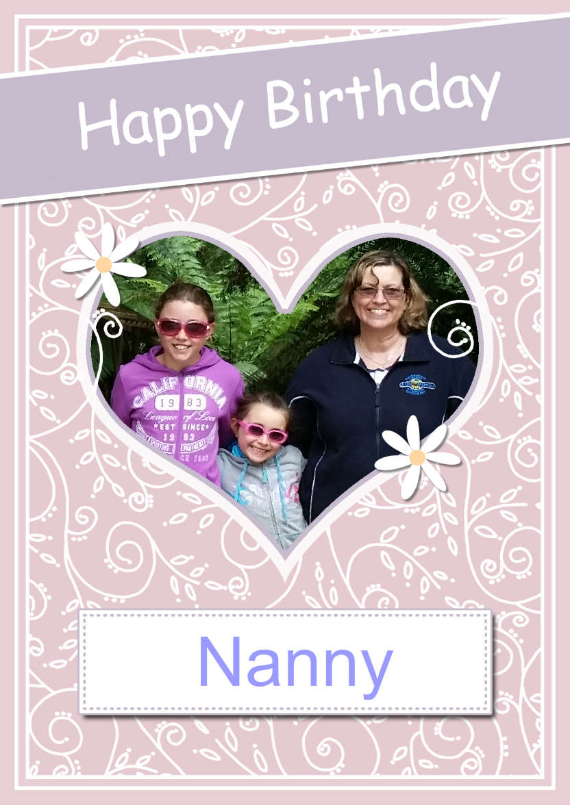 Birthday Heart & Swirls Photo Upload Card - card made with Crafty Bob's Card Creator