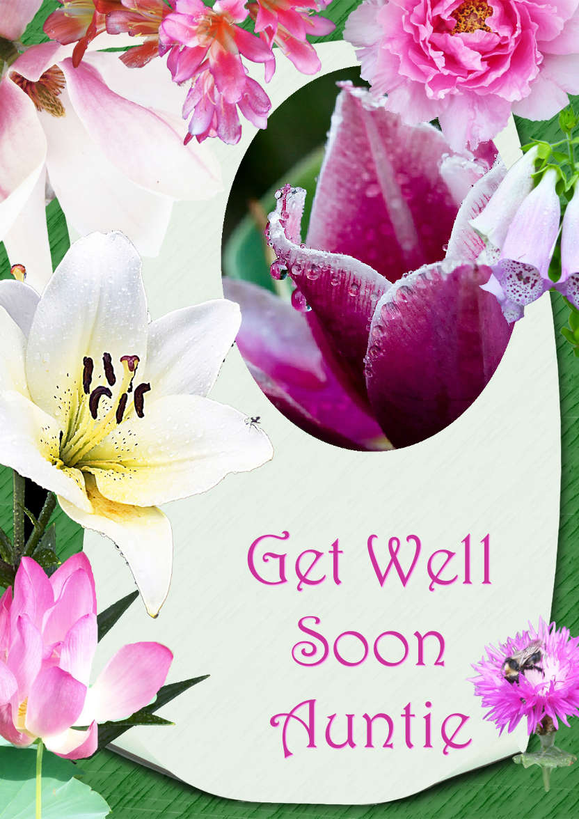 Floral Frame Get Well Soon Photo Card - card made with Crafty Bob's Card Creator