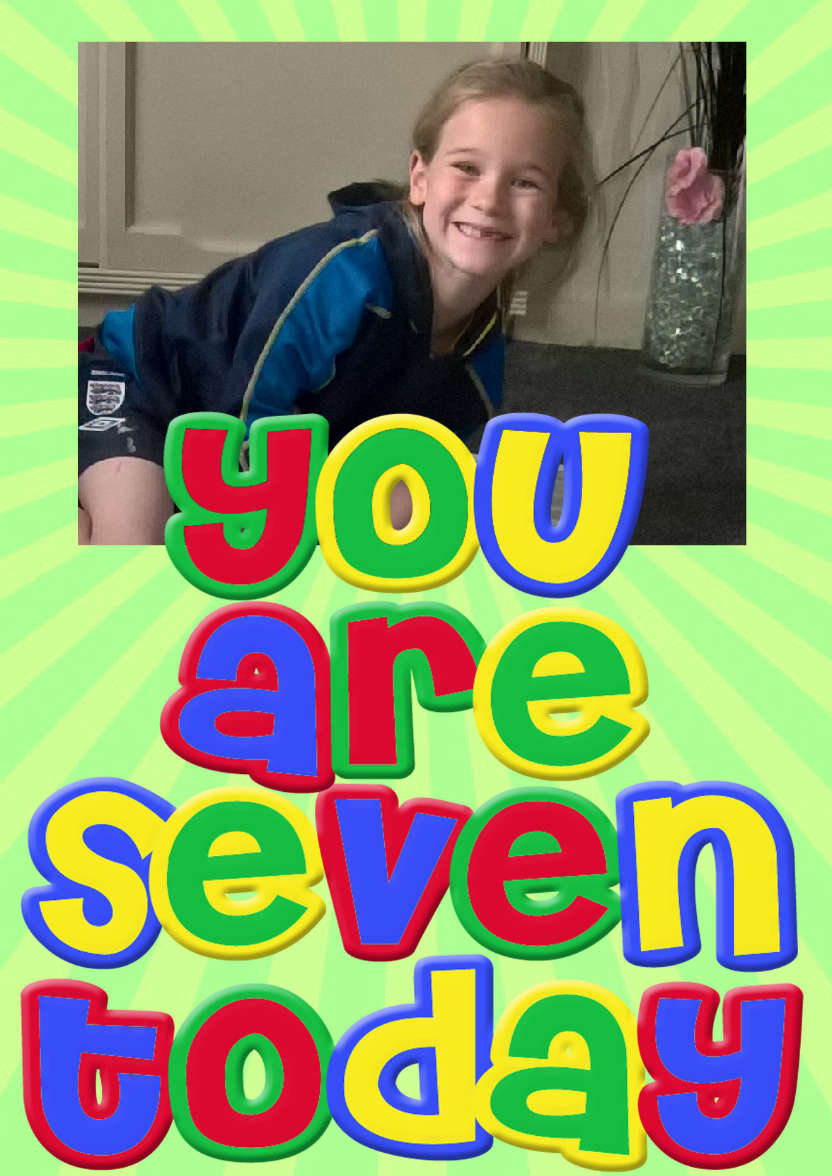 You Are Seven Boys Birthday Card - card made with Crafty Bob's Card Creator