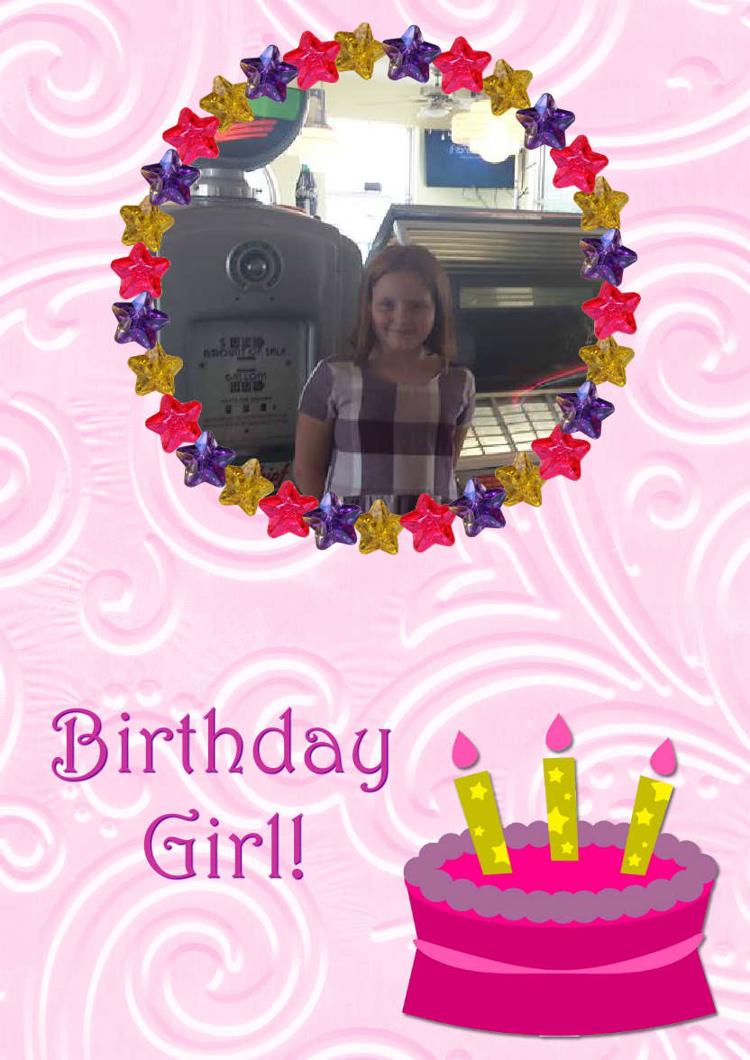 Star Frame Birthday Girl - card made with Crafty Bob's Card Creator