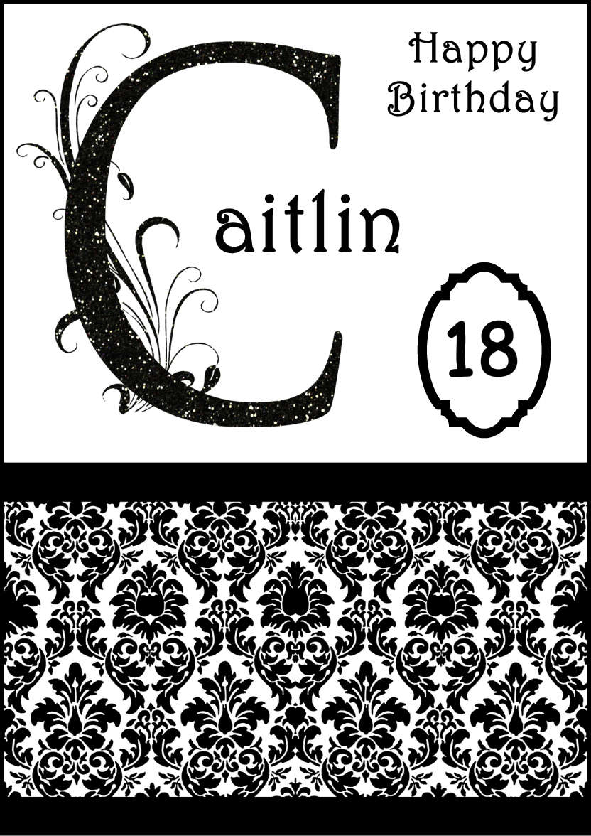 Damask Monogram Letter C Card - card made with Crafty Bob's Card Creator