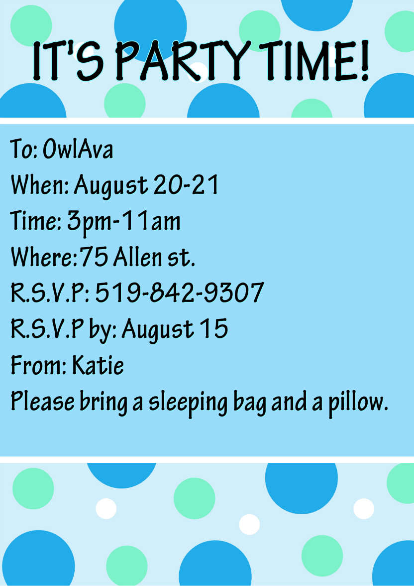 Bright and Funky Dots Invitation Blue - card made with Crafty Bob's Card Creator