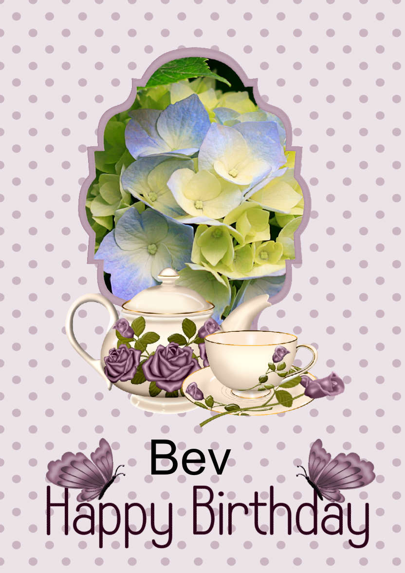 Birthday Tea Time - card made with Crafty Bob's Card Creator