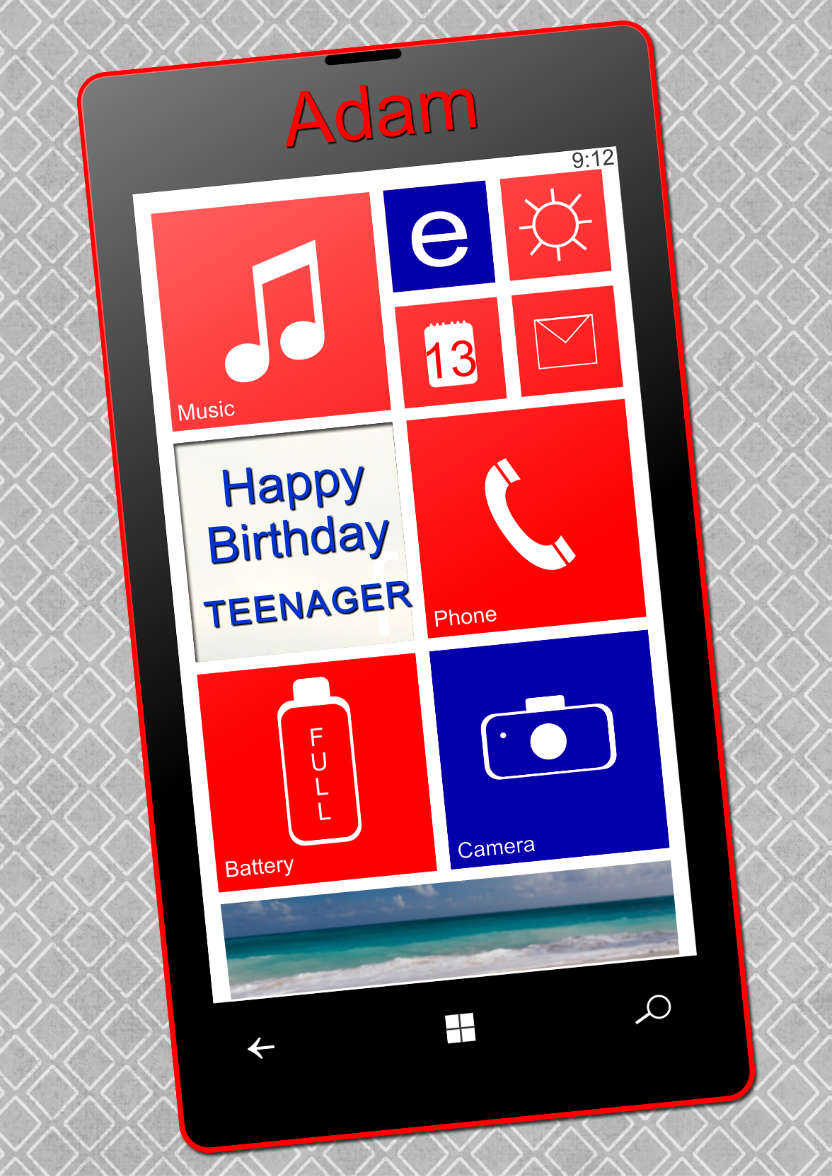 Smart Phone Card Male - card made with Crafty Bob's Card Creator