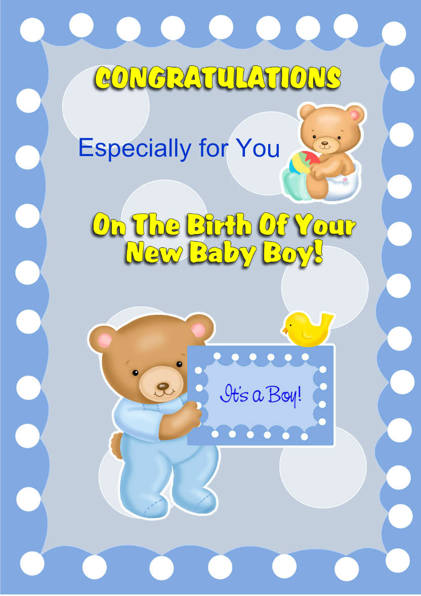 Baby Boy - card made with Crafty Bob's Card Creator
